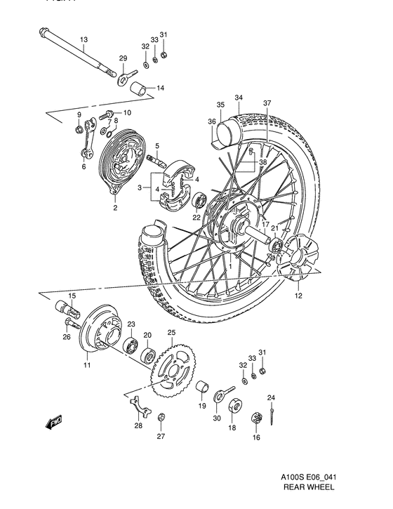Rear wheel complete assy