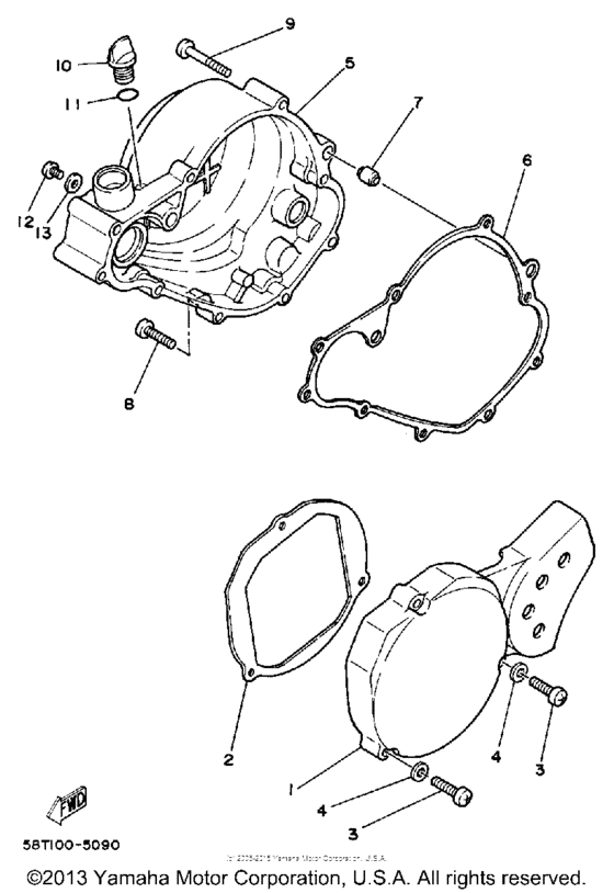 YZ80T (Motocross) Боковые крышки