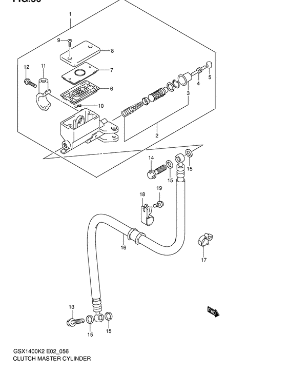 GSX1400 Главный цилиндр сцепления