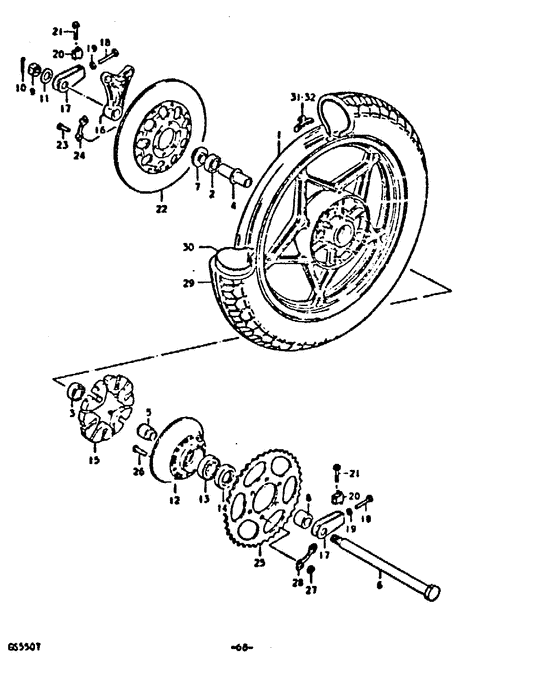 Rear wheel complete assy