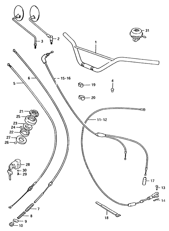 Handlebar - control cable