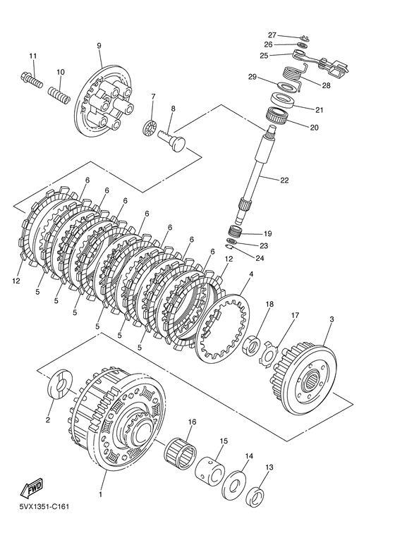 FZ6-N Сцепление