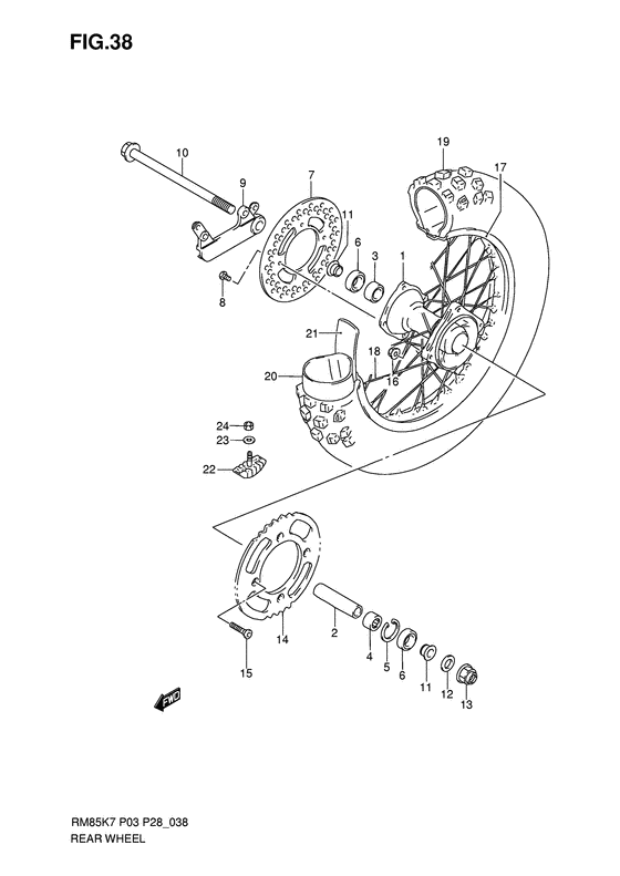 Rear wheel complete assy