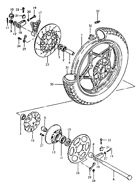Rear wheel complete assy