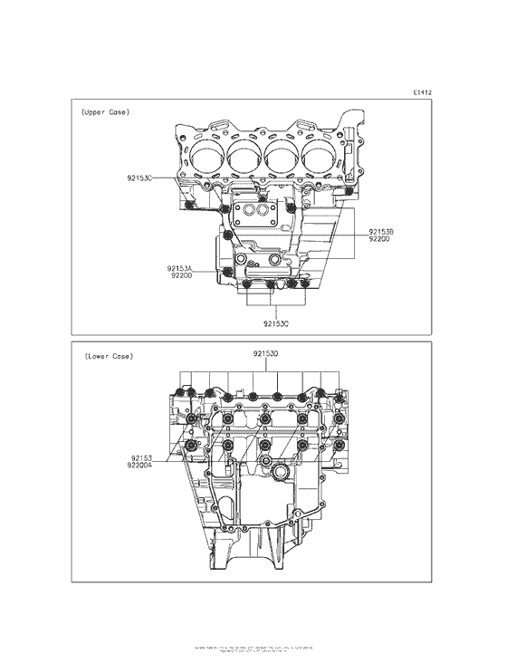 ZX636 Болты крепления картера