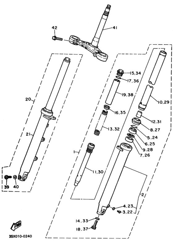 Front fork assy(ur silv