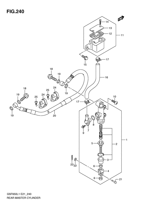 GSF650S Задний тормозной цилиндр