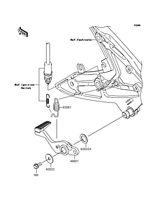ER650 Педаль тормоза