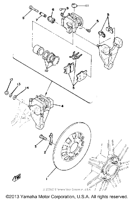 Rear disc brake - caliper
