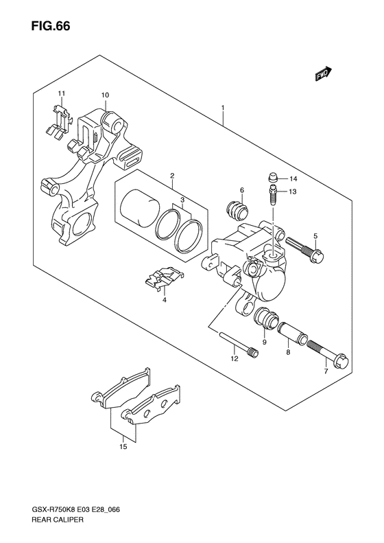 GSX-R750 Задний суппорт