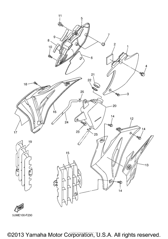WR250FW Боковые обтекатели