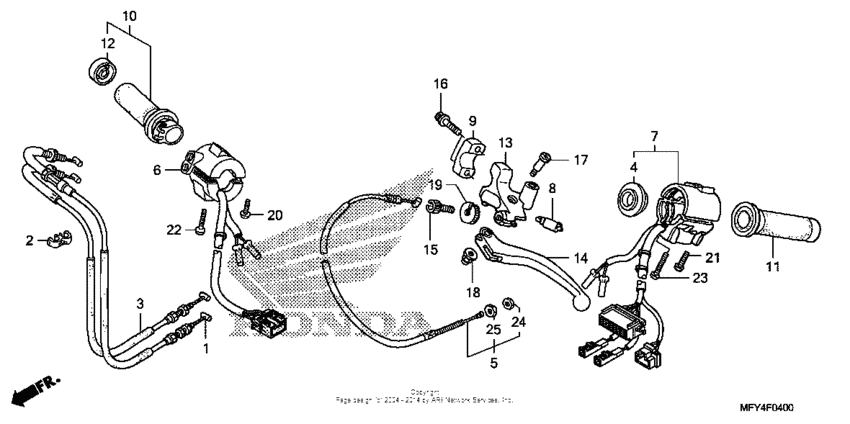 Handle lever + switch + cable