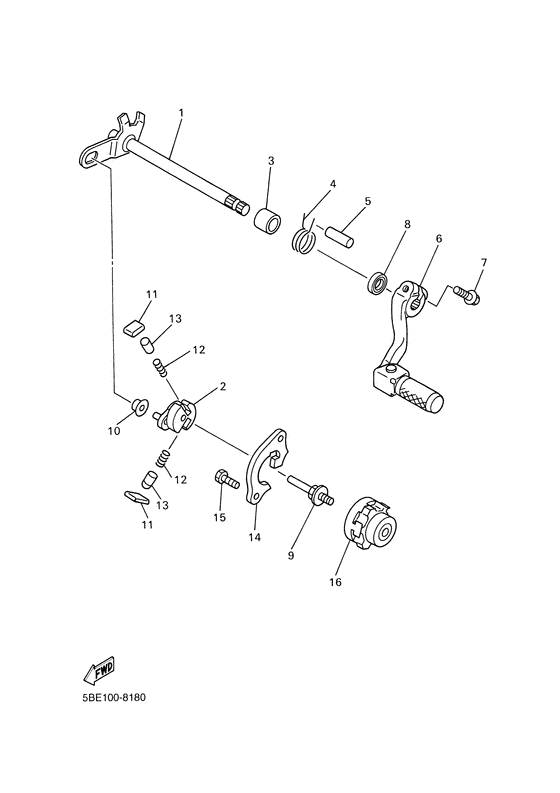 WR400F Вал переключения
