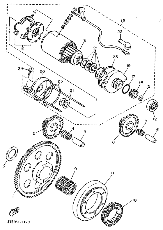 XT600EN (20KW) Муфта стартера