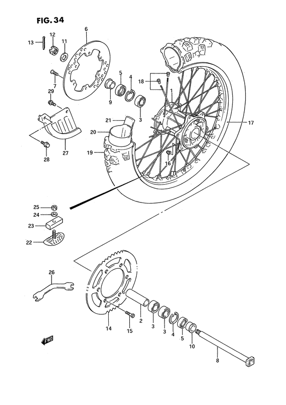 Rear wheel complete assy