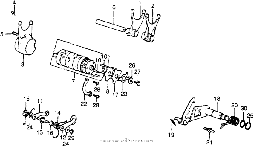 Gearshift + spindle spindle