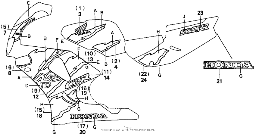 CBR900RR Stripe (type1,3) 96