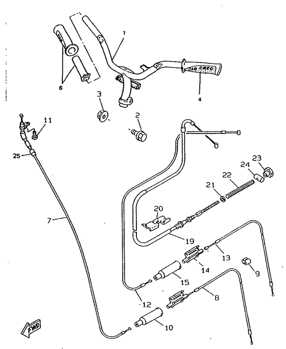 CW50RSX Steering handle. cable