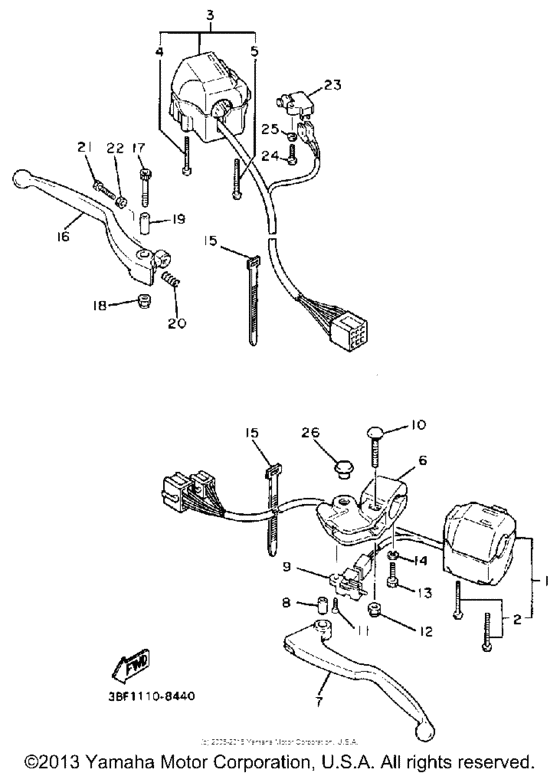 FZR400U Рулевые переключатели