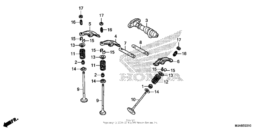 Camshaft valve (rr.)