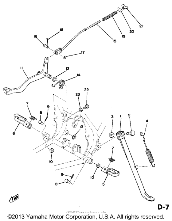 Stand footrest brake pedal