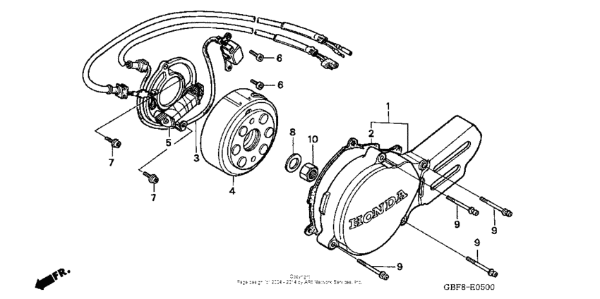 Left crankcase cover ('03-'04)
