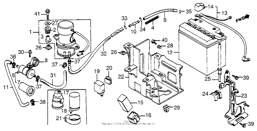 Battery + fuel pump