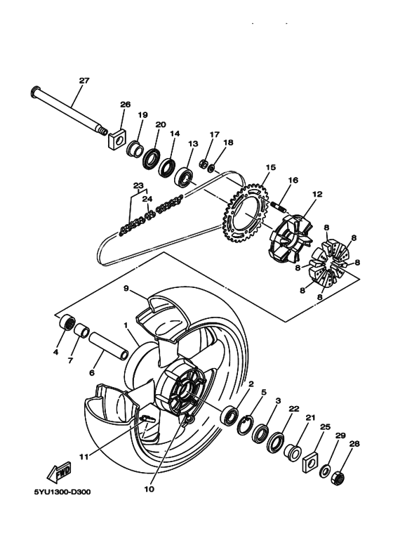Rear wheel complete assy