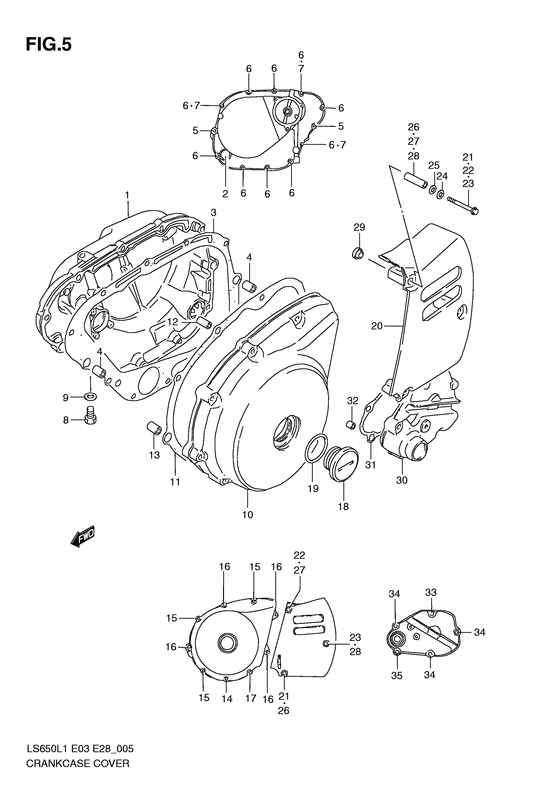 Crankcase cover ass`y  (v