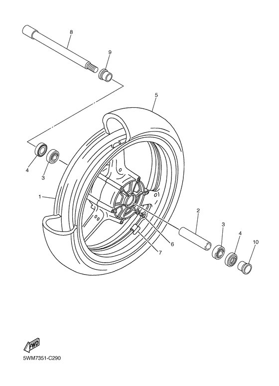 XJR1300 Переднее колесо