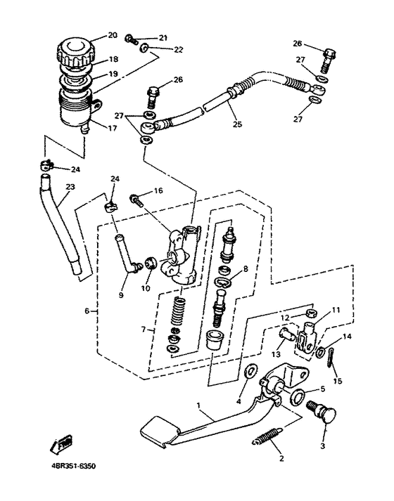 XJ600S Задний торм цилиндр