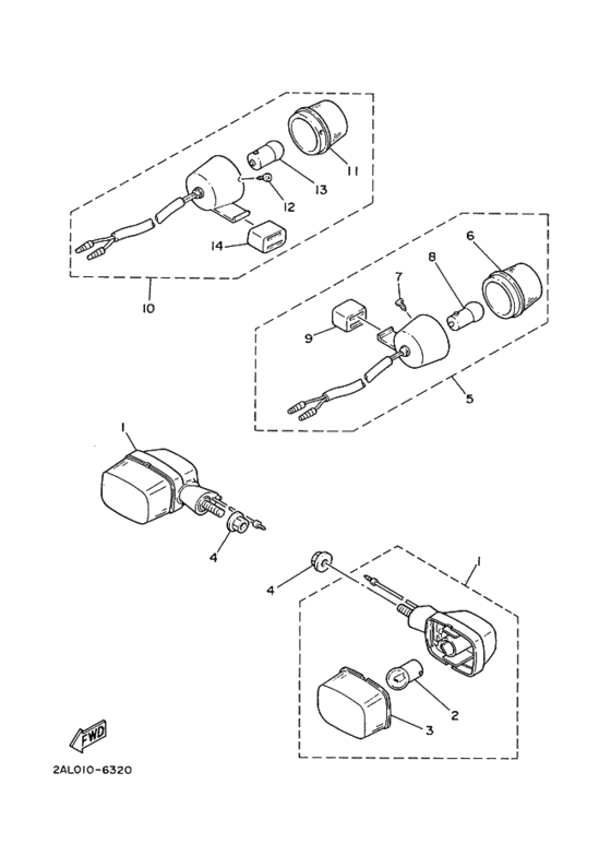 YSR80 Rear flasher light assy