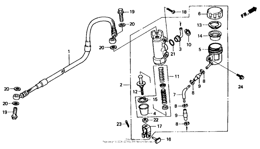 Rear brake master cylinder 91-92