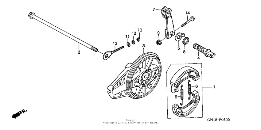 XR80R Задний тормоз
