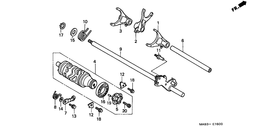 CBR900RR Вилка переключения передач