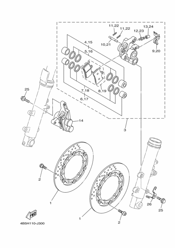 XP500 Передний суппорт