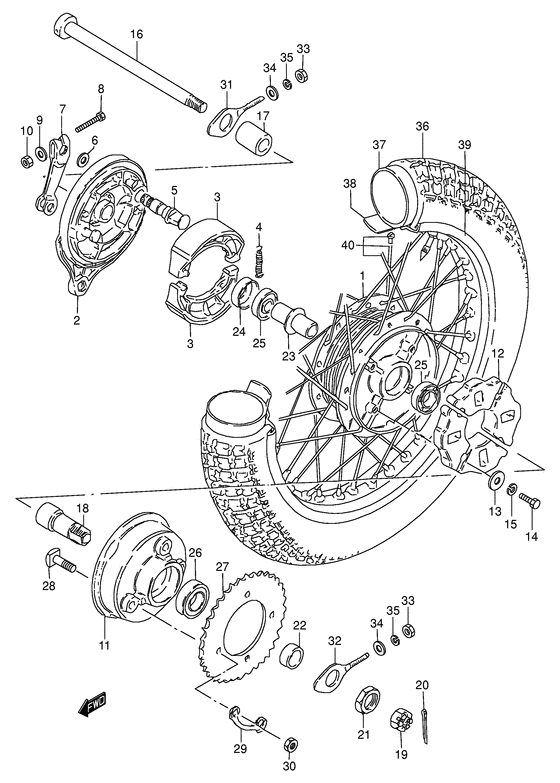 Rear wheel complete assy