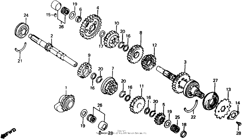 Rear balancer + transmission 81-82