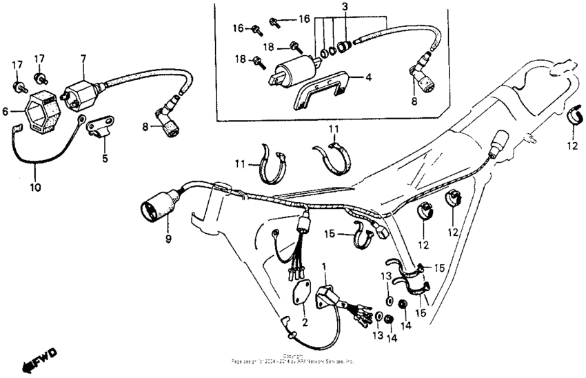 Wire harness + c.d.i. unit + ignition coil
