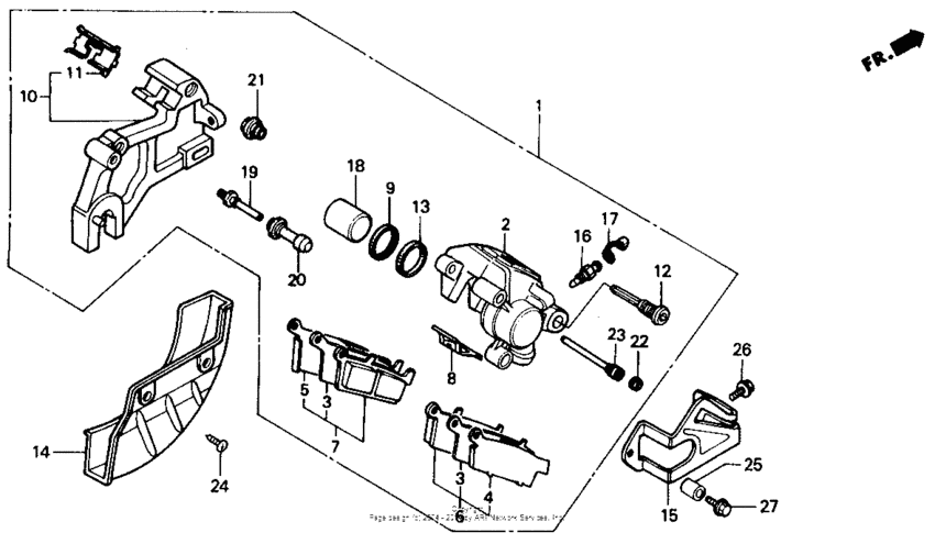 Rear brake caliper 90-91