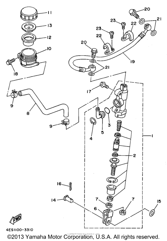 YZ80G1 Задний торм цилиндр