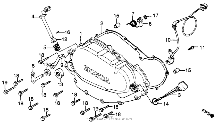 Right crankcase cover + pulse generator