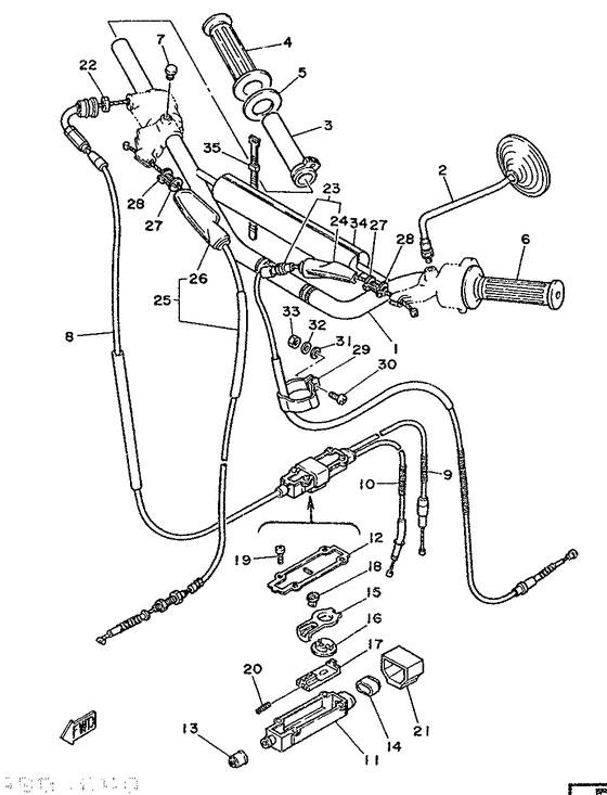Steering handle. cable