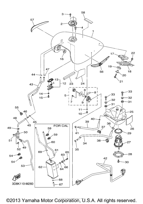 XVS1300A Топливный бак