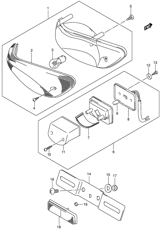 UE150 Задний фонарь