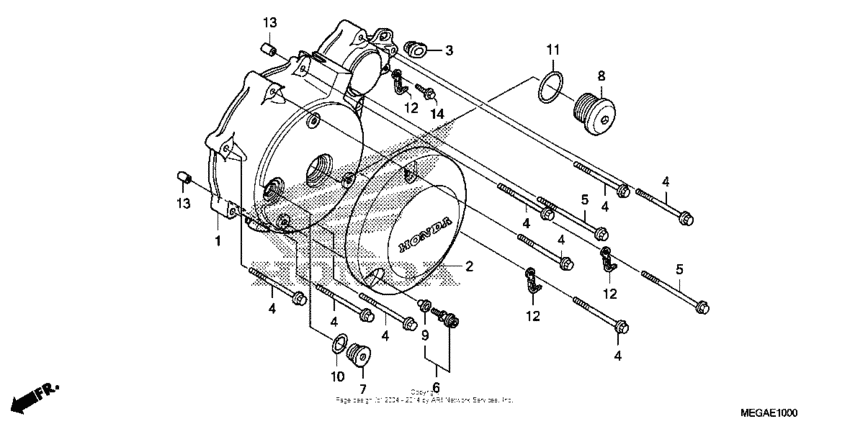 VT750C Крышка картера левая