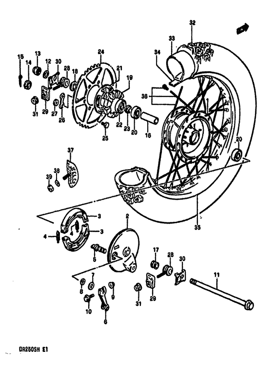 Rear wheel complete assy