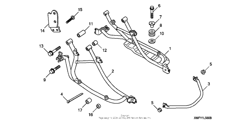 Saddlebag mounting brackets (vt1300ct)