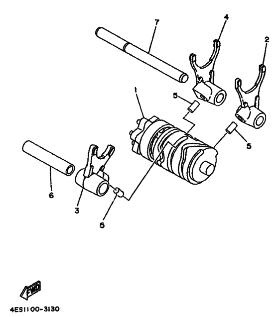 YZ80 YZ80E Shift cam & fork