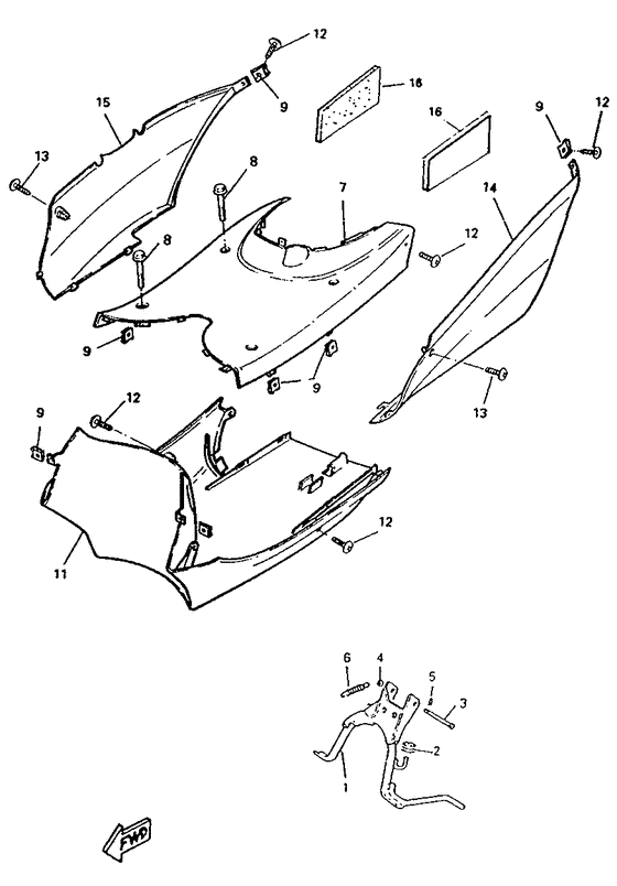 YM50 Stand. footrest